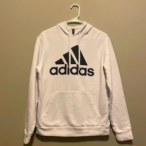 All white adidas hoodie